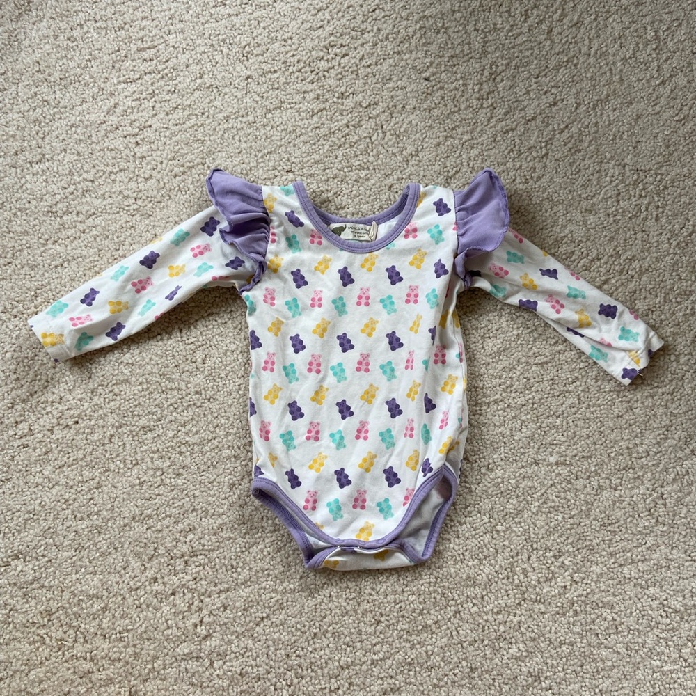 Monica & Andy gummy bear onesie